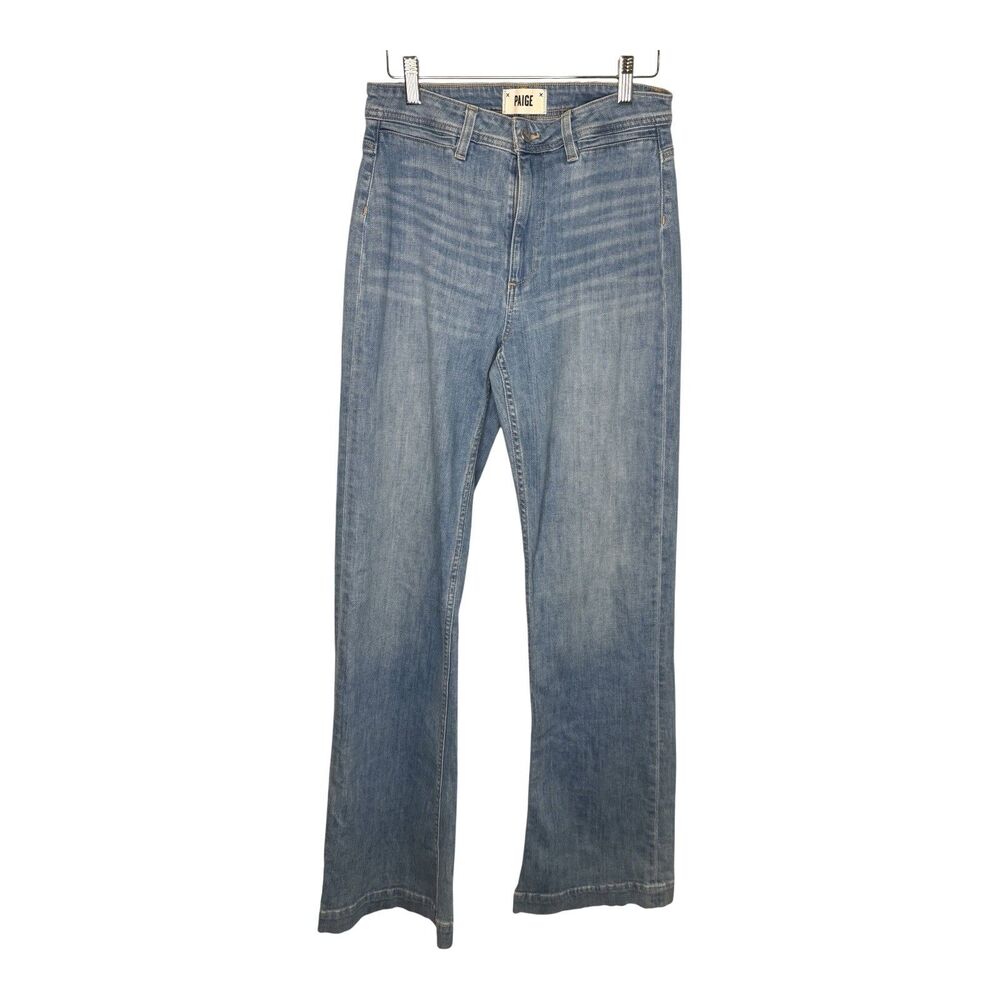 Paige Leenah Jeans Womens 27 Blue Medium Wash High Rise Wide Leg Stretch Denim